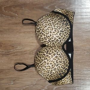 (36D) BCBGeneration Leopard Print Padded Support Underwire Intimates Comfortable